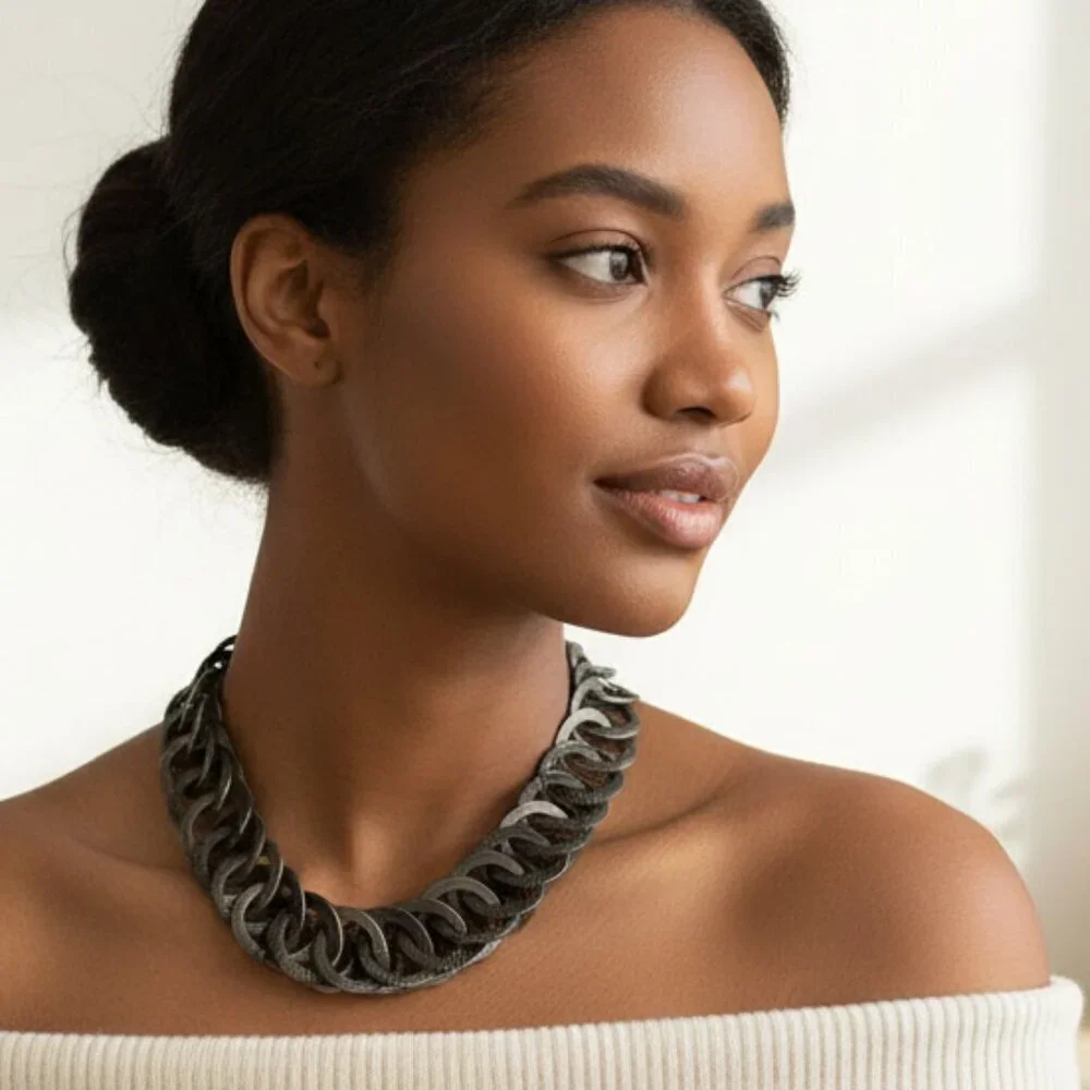Loft Bronze Thick Chain Antique Finish Necklace
